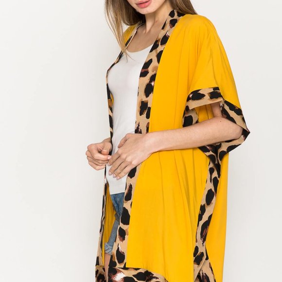 Justin Taylor Contrast Open Front Slit Cardigan - Picture 5 of 6